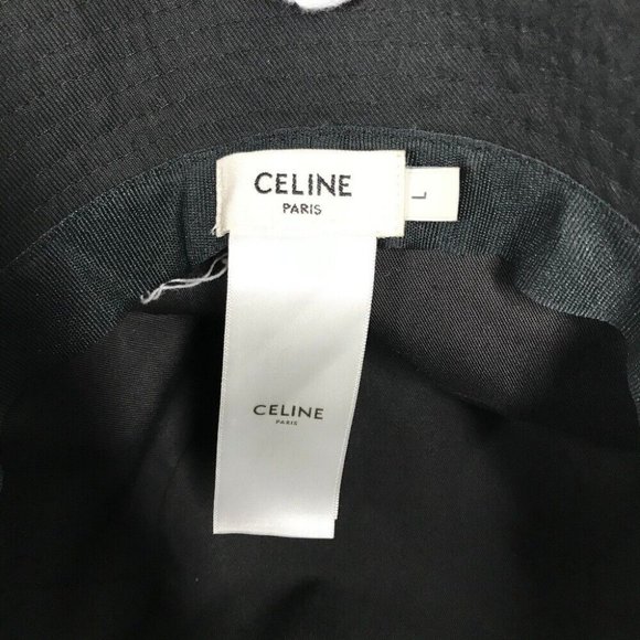 Auth CELINE AU5B968P bucket hat bob hat logo hat cotton Black/White - Picture 4 of 10